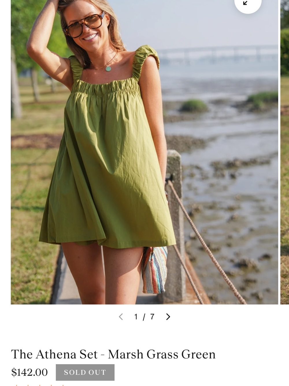 Darling Loungewear Athena Set Mini Dress in Marsh Grass Green